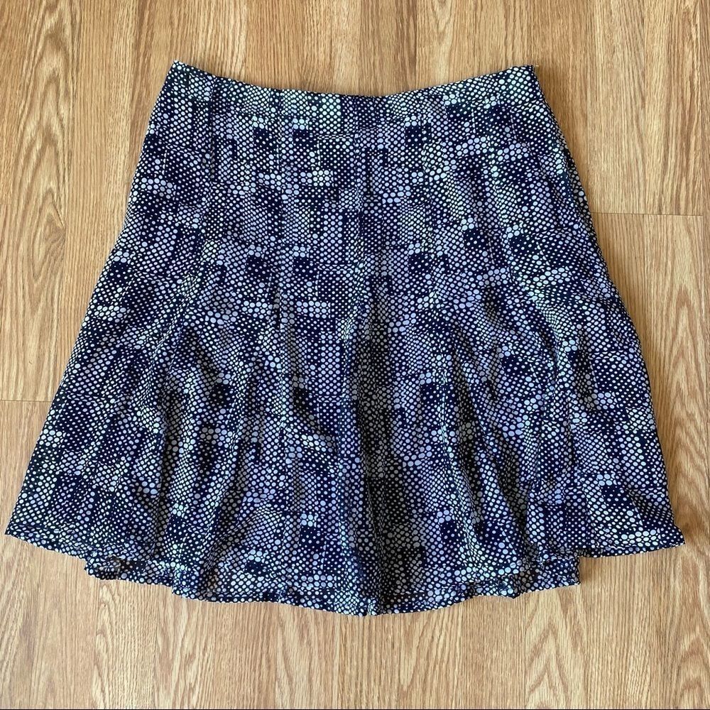 Liz Claiborne A-Line Navy and White Printed Skirt Fully Lined Size 10